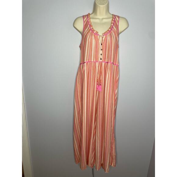 Anthropologie Visayas Stripe Wide Leg Cropped Jumpsuit Women's XS Casual - Picture 2 of 13